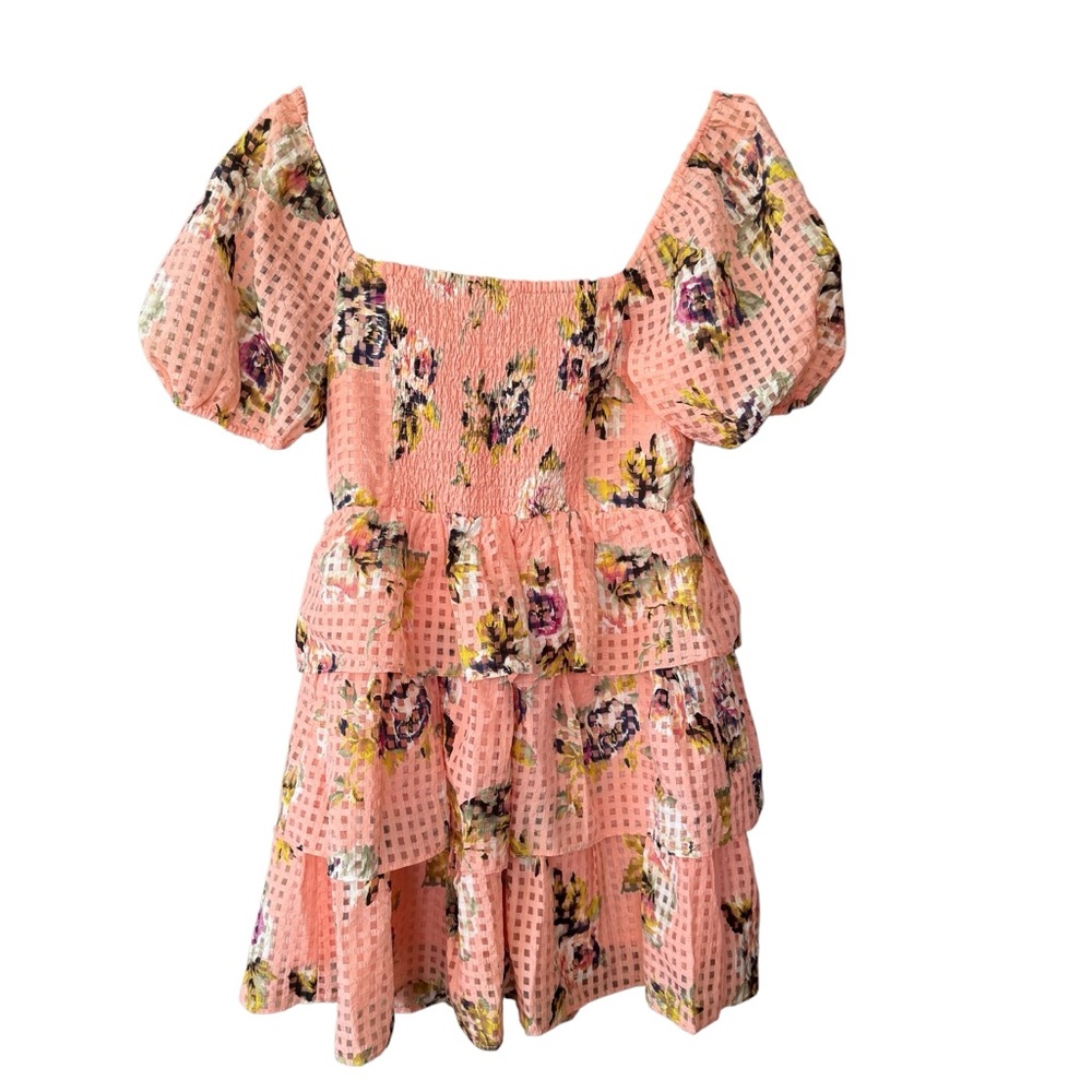 Buddy Love CONNER Short Lace Dress Peach Irish Rose size Medium - Picture 3 of 13